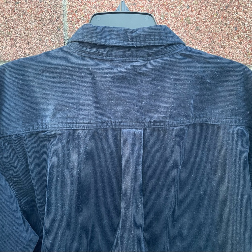 Line of Trade Mens Work shirt Casual Button Down Corduroy Double Elbow XL Navy - Picture 6 of 12